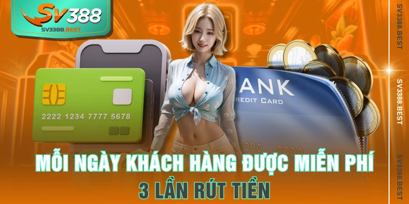 Mỗi ngày khách hàng được miễn phí 3 lần rút tiền